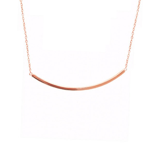 Rosy Horizontal Bar Pendant Necklace