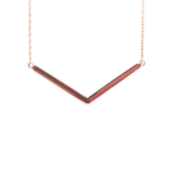 "Vendetta" Rosy V Bar Pendant Necklace