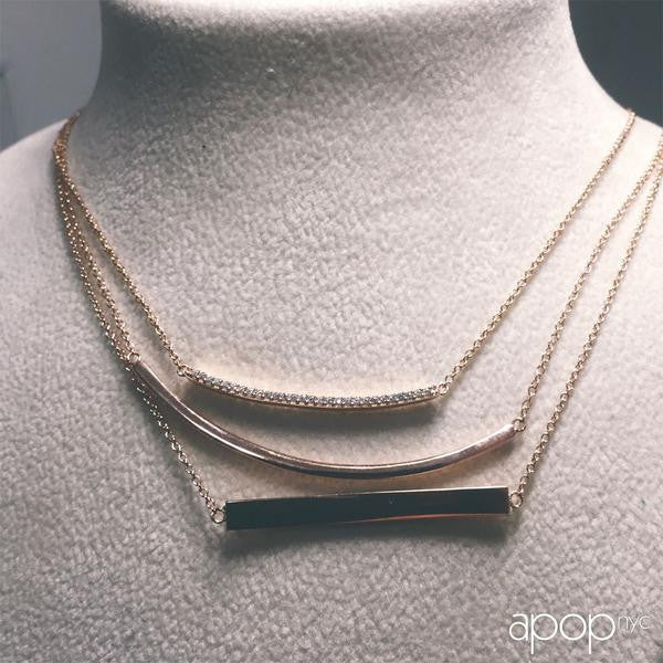 "Stripe" Gold-Dipped Bar Necklace