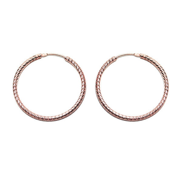 Rosy Rope Hoop Earrings 1 inch