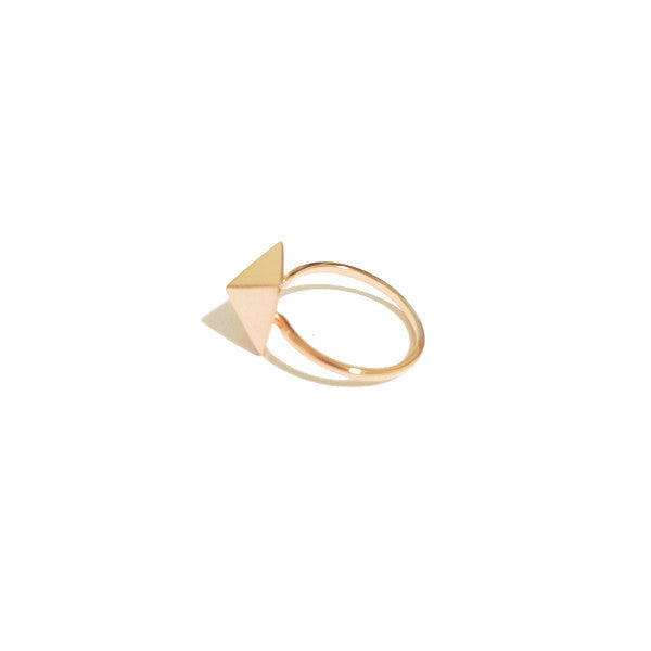 Rosy Pyramid Square Stud Ring