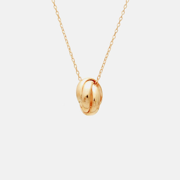 Rosy "Love Knot" Interlocking Rings Necklace 17 inch