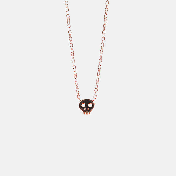 Rosy Tiny Skull Necklace