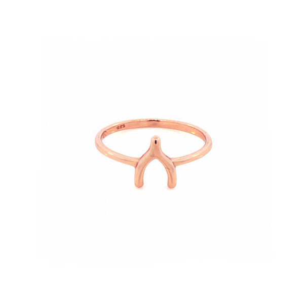 "Lucky" Rosy Wishbone Ring
