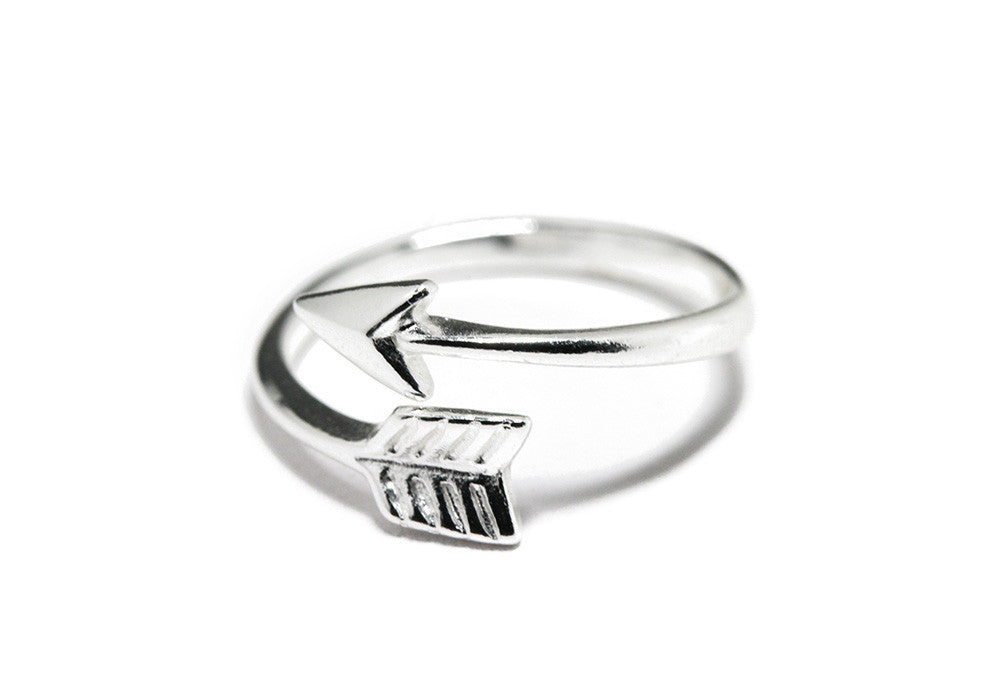 Sterling Silver Chevron Arrow Ring Wrap Around