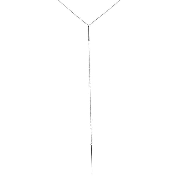 Sterling Silver Bar Lariat Y Necklace 18 inch