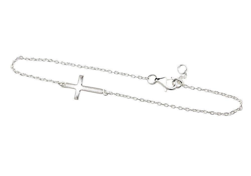 Sterling Silver Mini Cross Bracelet