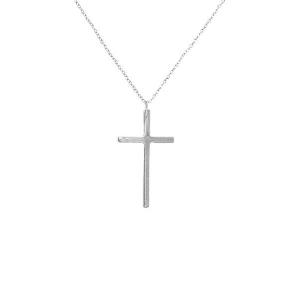 Sterling Silver Large Cross Necklace 22 inch