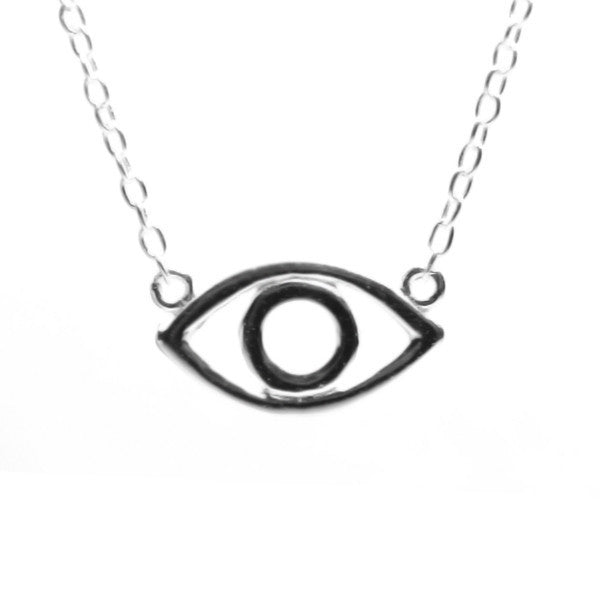 Gold-Dipped Open Evil Eye Necklace 16-17 inch