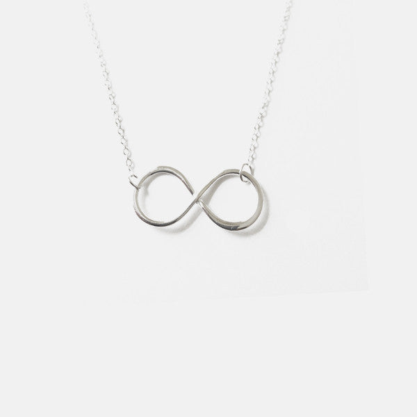 Sterling Silver Infinity Necklace 16-17 inch - 1 inch Charm