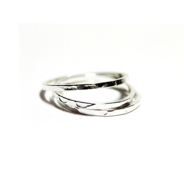 Hammered Sterling Silver Thin Band Ring