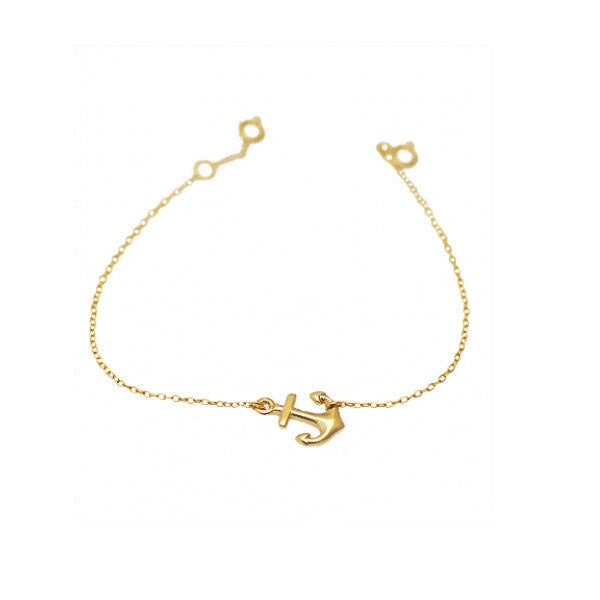 Gold-Dipped  Anchor Charm Bracelet