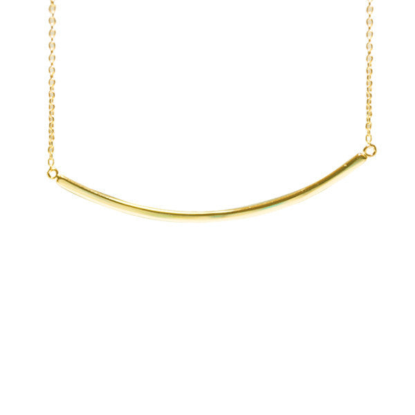 Gold-Dipped Horizontal Bar Pendant Necklace