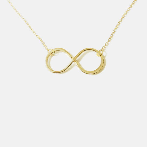 Gold-Dipped Infinity Necklace 16-17 inch - 1 inch Charm