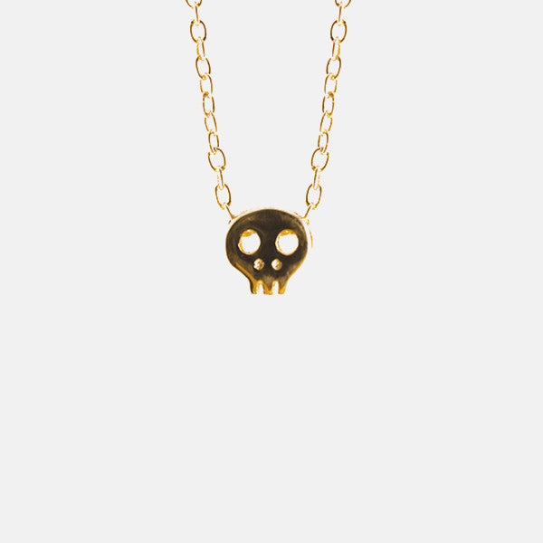Gold-Dipped Tiny Skull Necklace