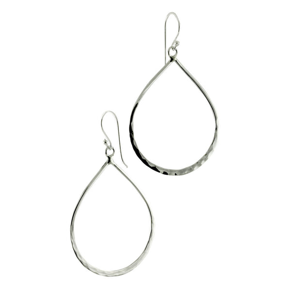 Hammered Sterling Silver Tear Drop Earrings