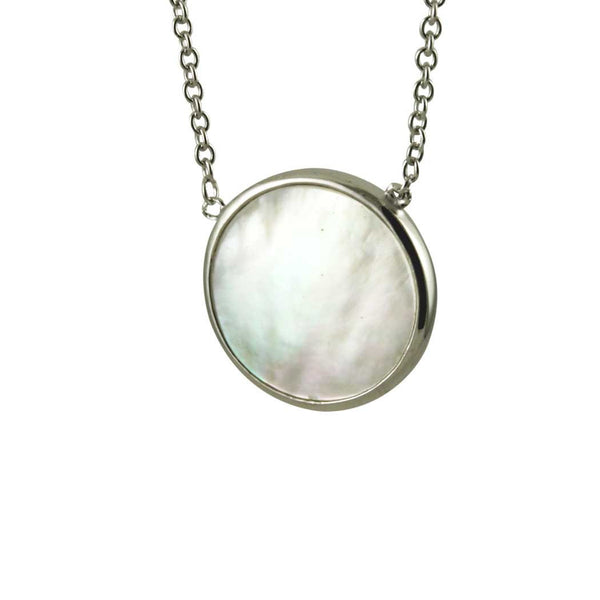 Silver Disc Pearl Necklace