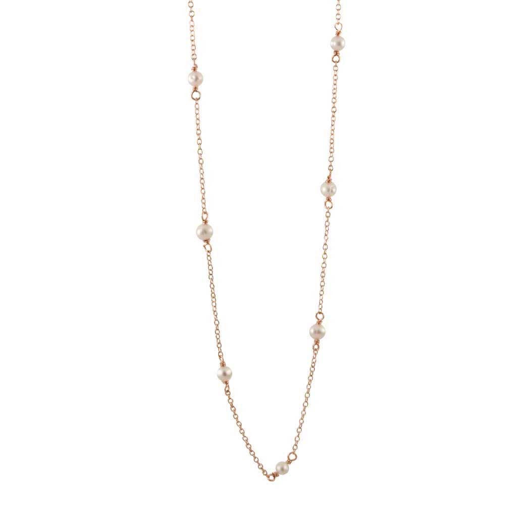 Sterling Silver Mini Pearl Tin Cup Necklace
