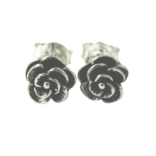 Sterling Silver Mini Rose Stud Earrings Flower