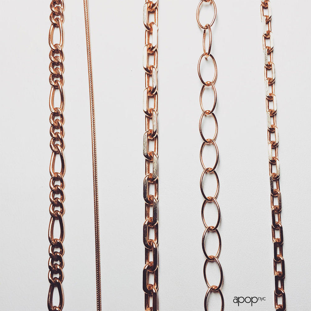 Rosy Snake Chain Necklace 30 inch