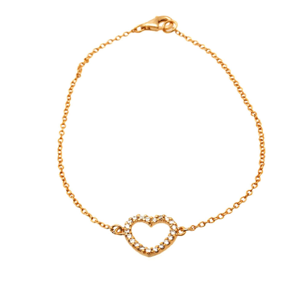 "Dazzle My Heart" Rosy CZ Heart Bracelet
