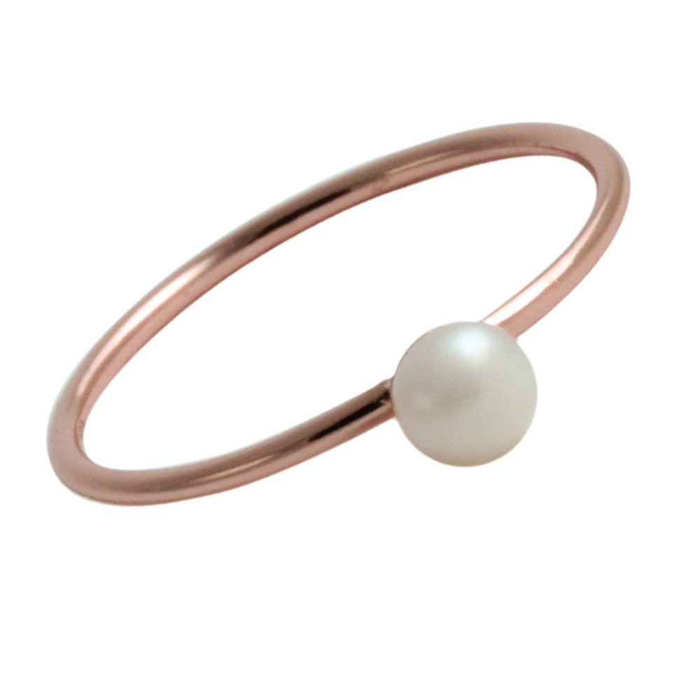 "Frosty" Rose Gold-Dipped Mini Pearl Ring