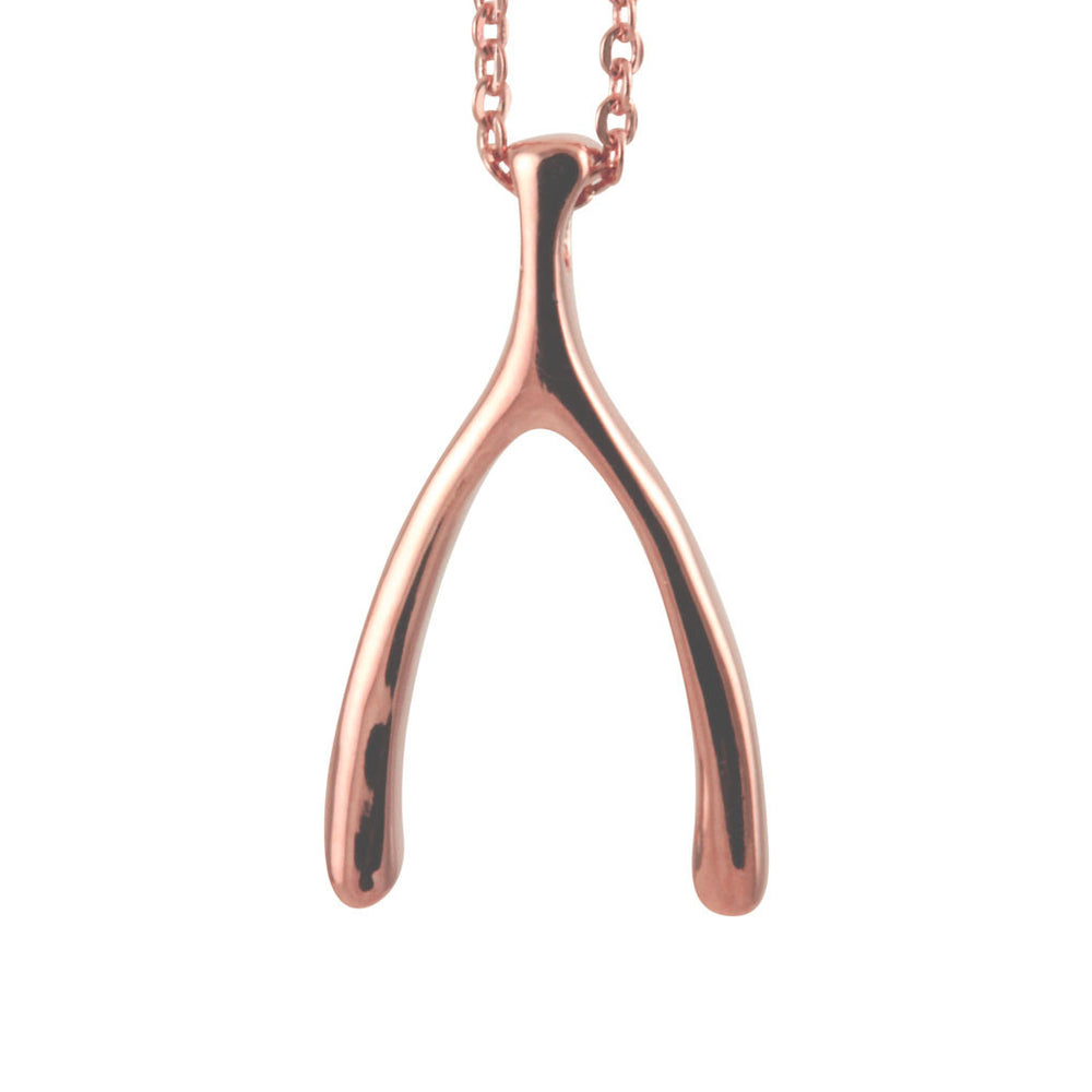 Rosy Wishbone Necklace