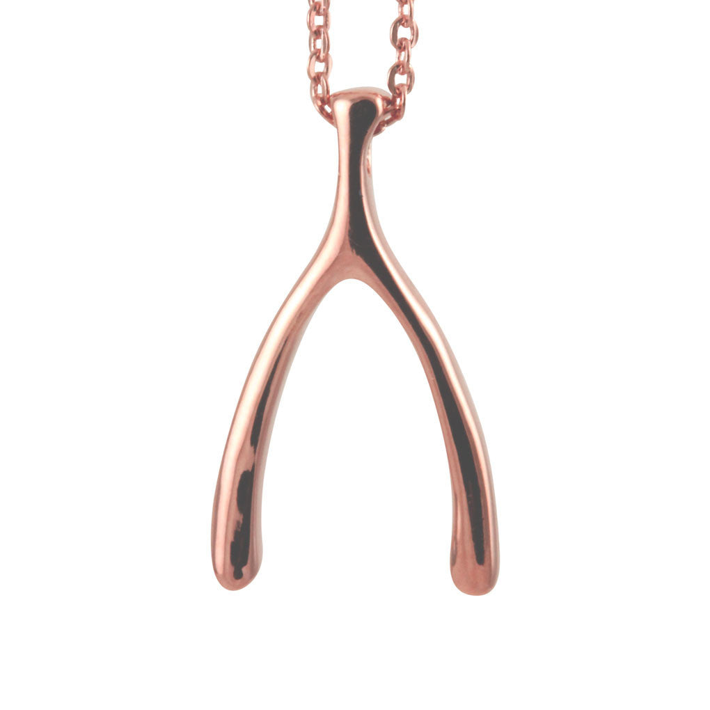 Rosy Wishbone Necklace