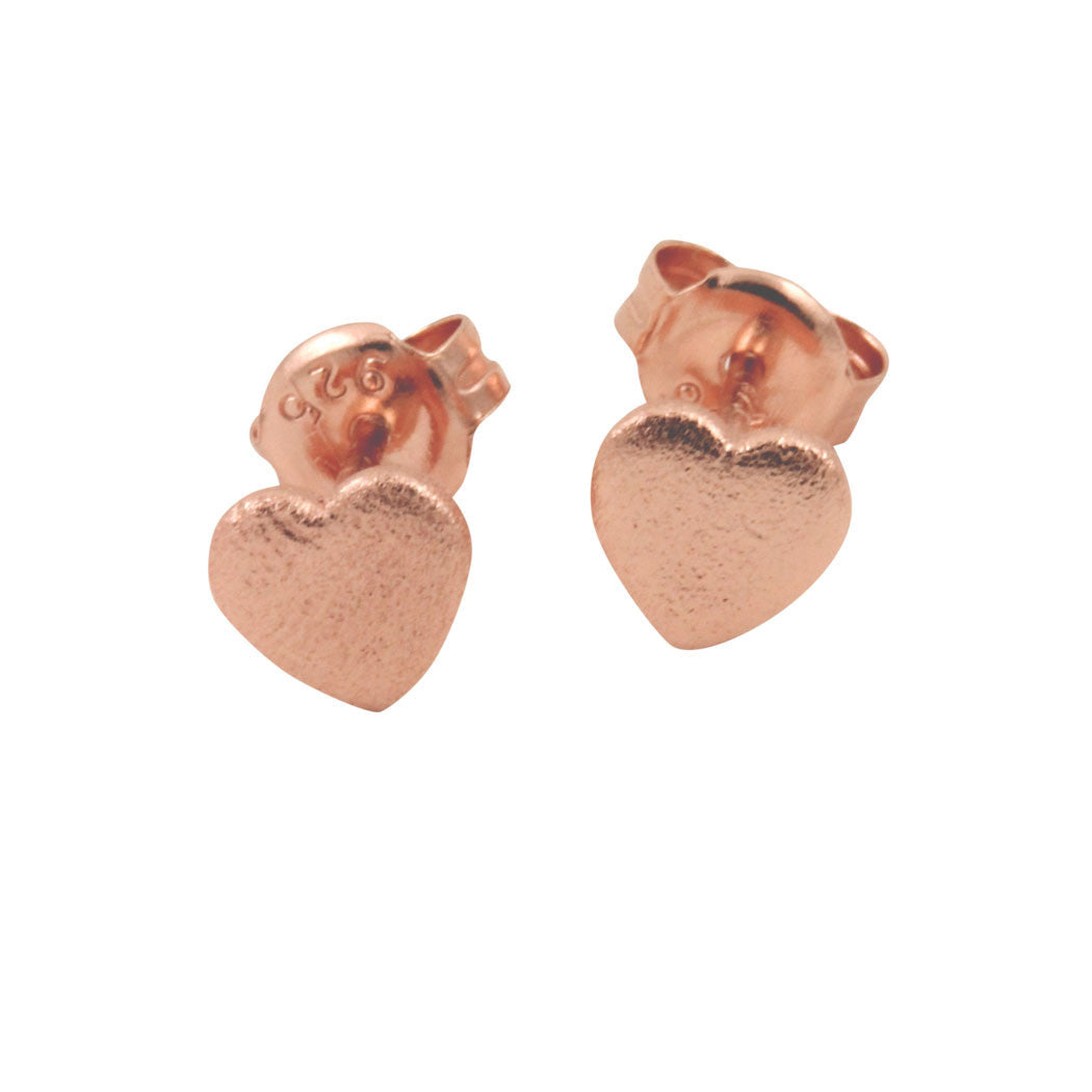 Mini Rosy Heart Stud Earrings