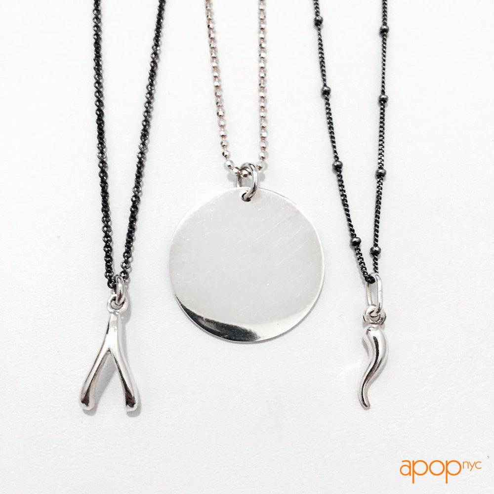 Mixed Metals Large Round Medallion Pendant Necklace
