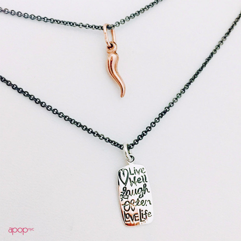 "Love Life" Sterling Silver Inspirational Pendant