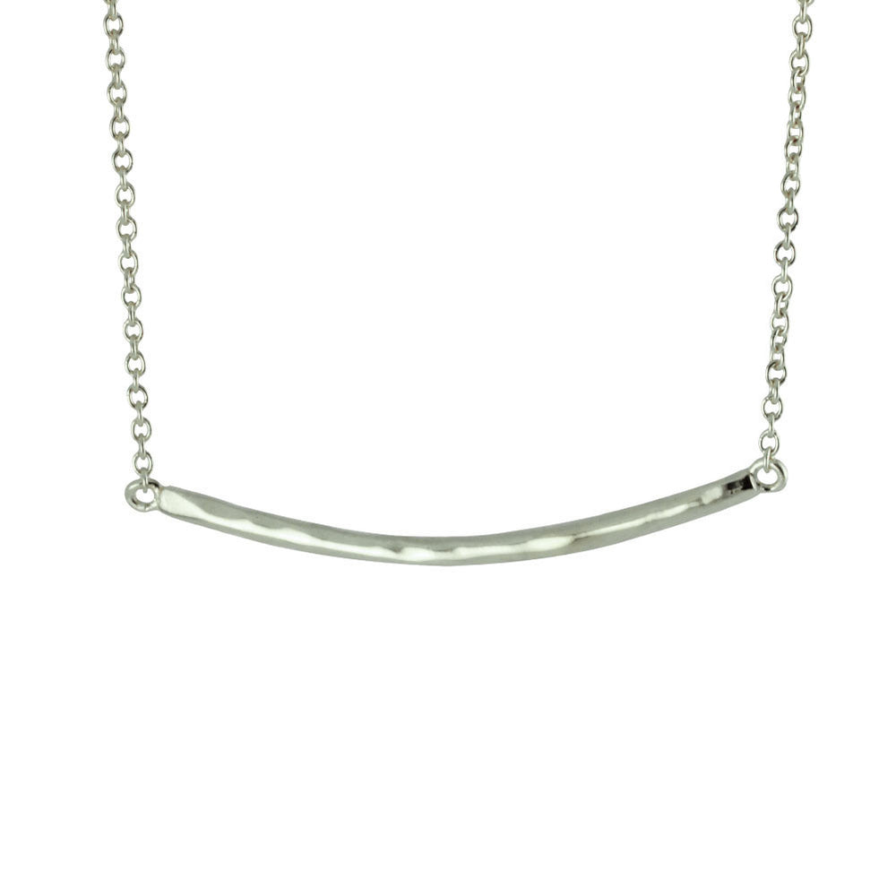 Sterling Silver Hammered Bar Necklace