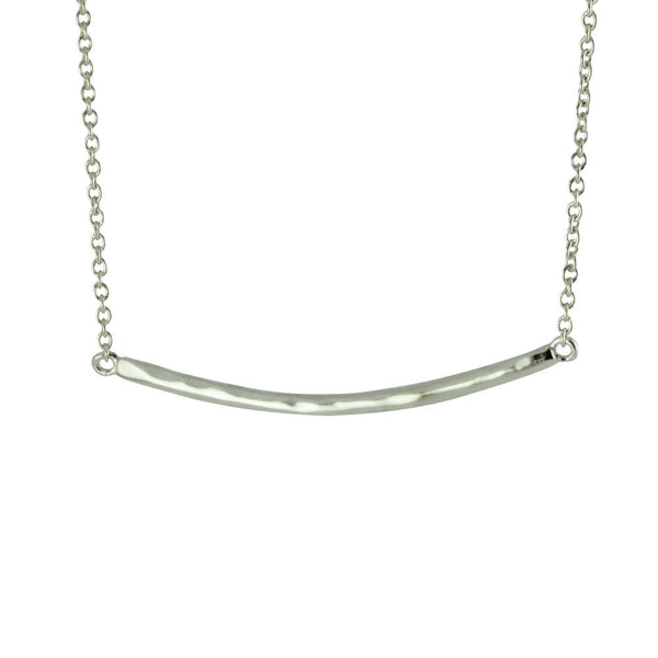 Sterling Silver Hammered Bar Necklace