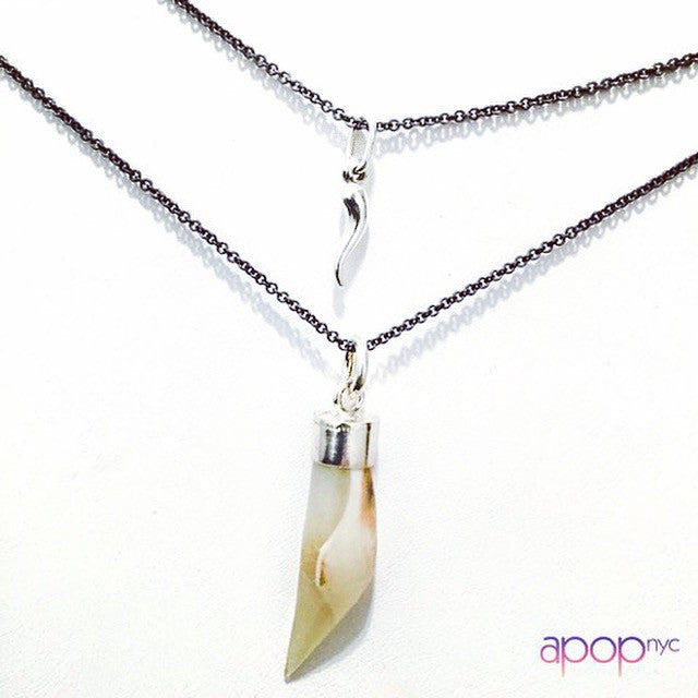"Tusk" White Horn Pendant Necklace