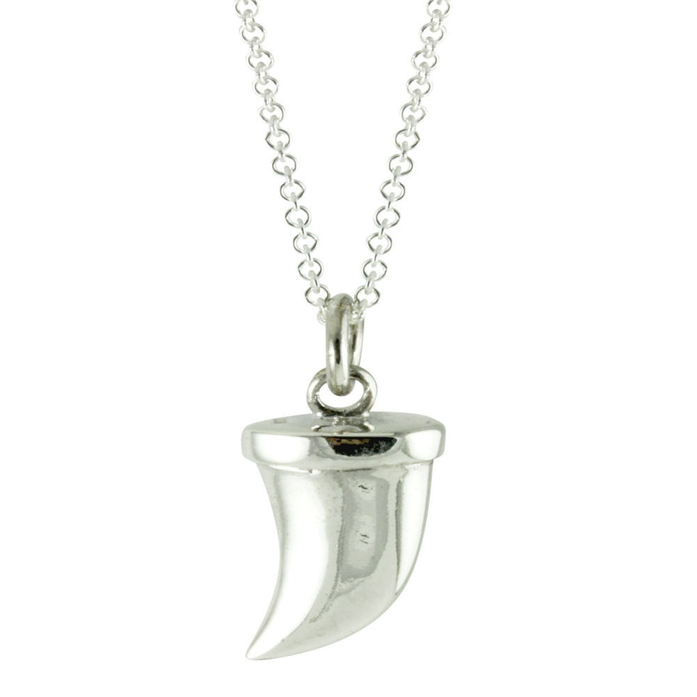 "Saber' Sterling Silver Tooth Pendant Necklace