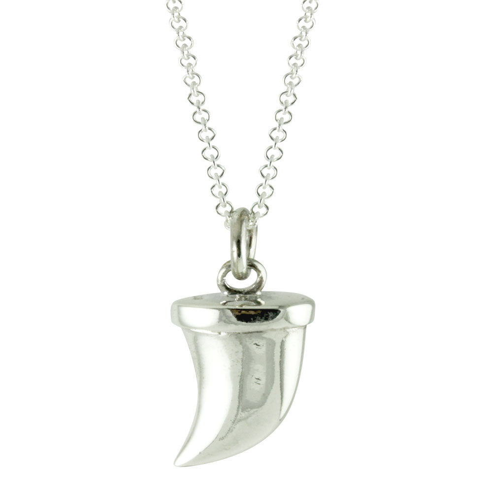 "Saber' Sterling Silver Tooth Pendant Necklace