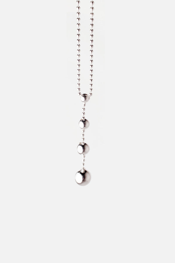 Sterling Silver Beaded Charm Necklace