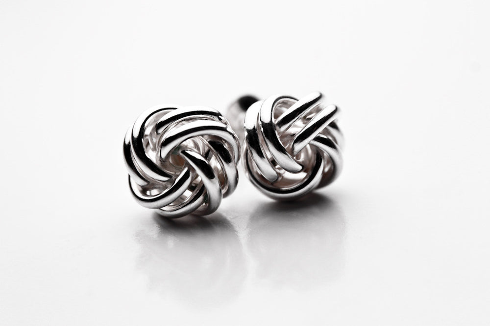 Sterling Silver Love Knot Earrings Studs "Knotty"