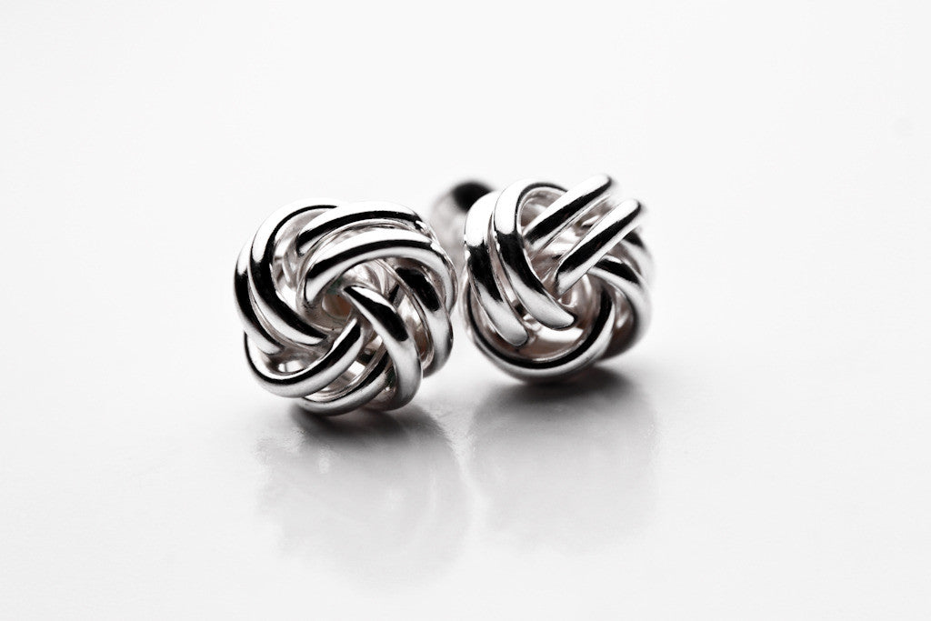 Sterling Silver Love Knot Earrings Studs "Knotty"