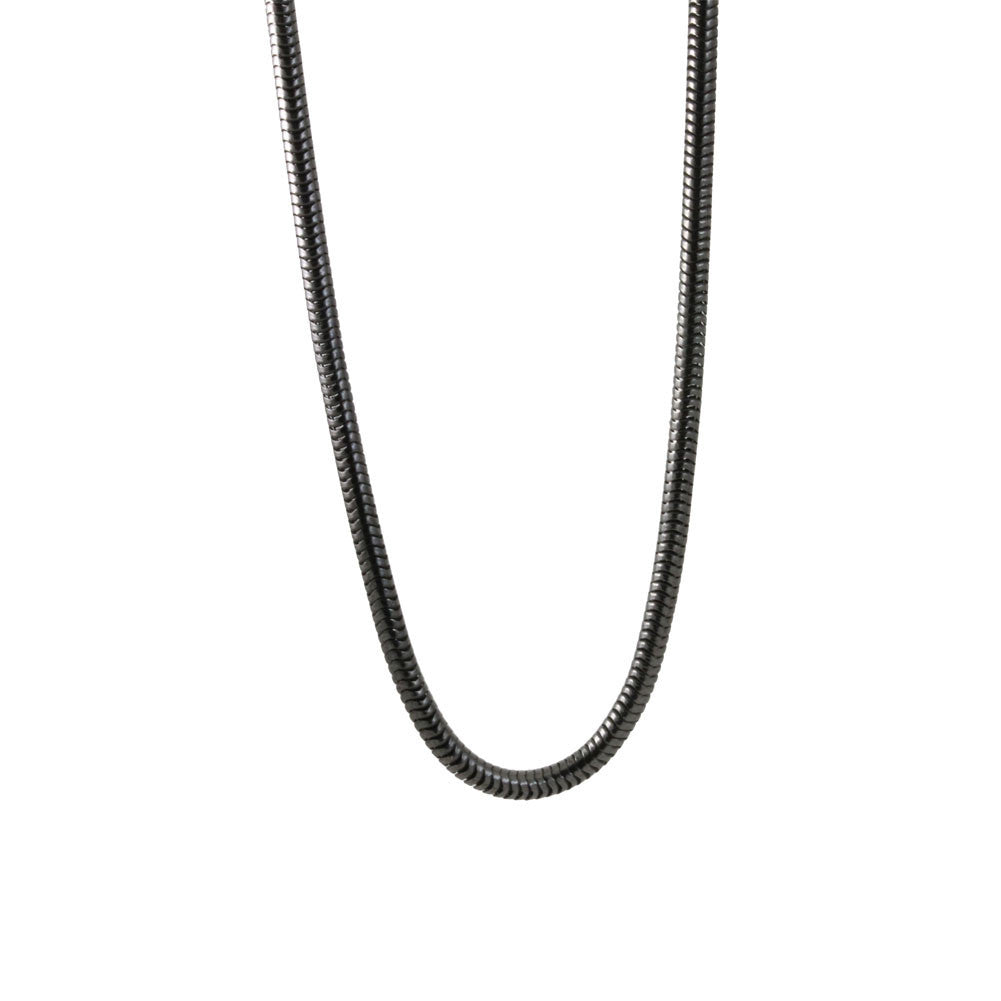 Blackened Silver Snake Chain Necklace