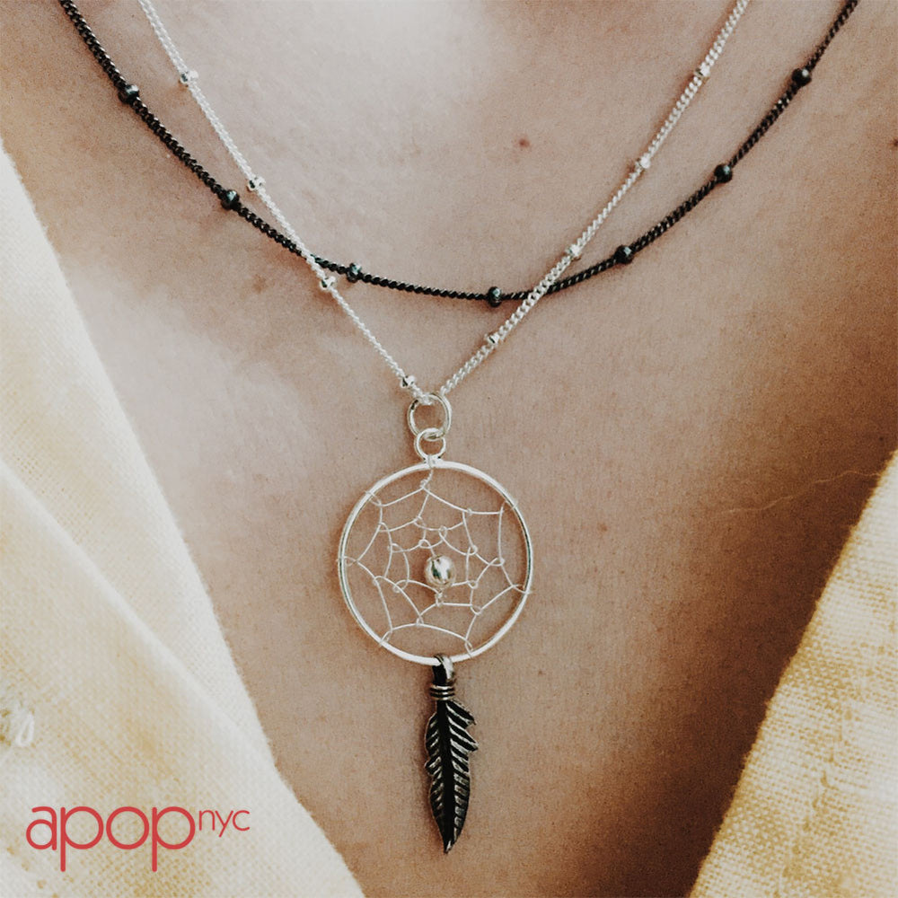 apop Sterling Silver DreamCatcher Pendant Necklace