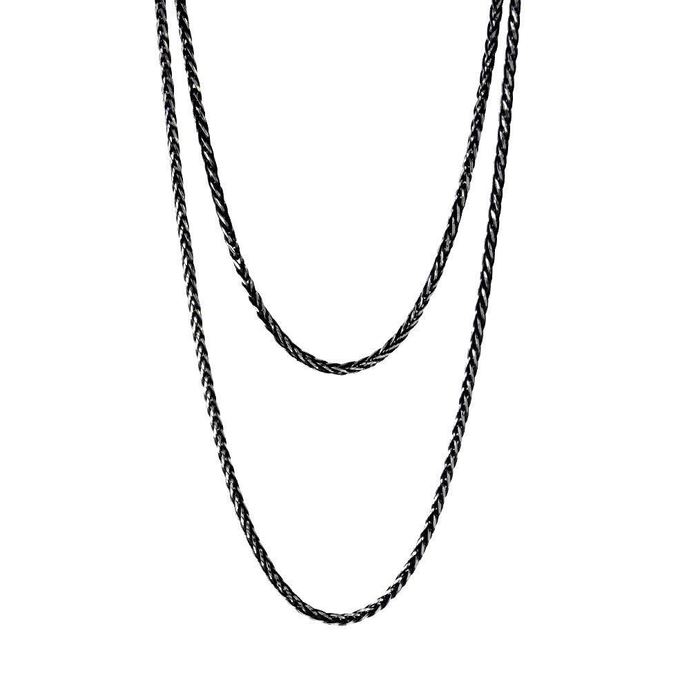 "Whitney" Two-Tone Blackened Sterling Silver Chain Necklace 30 inch