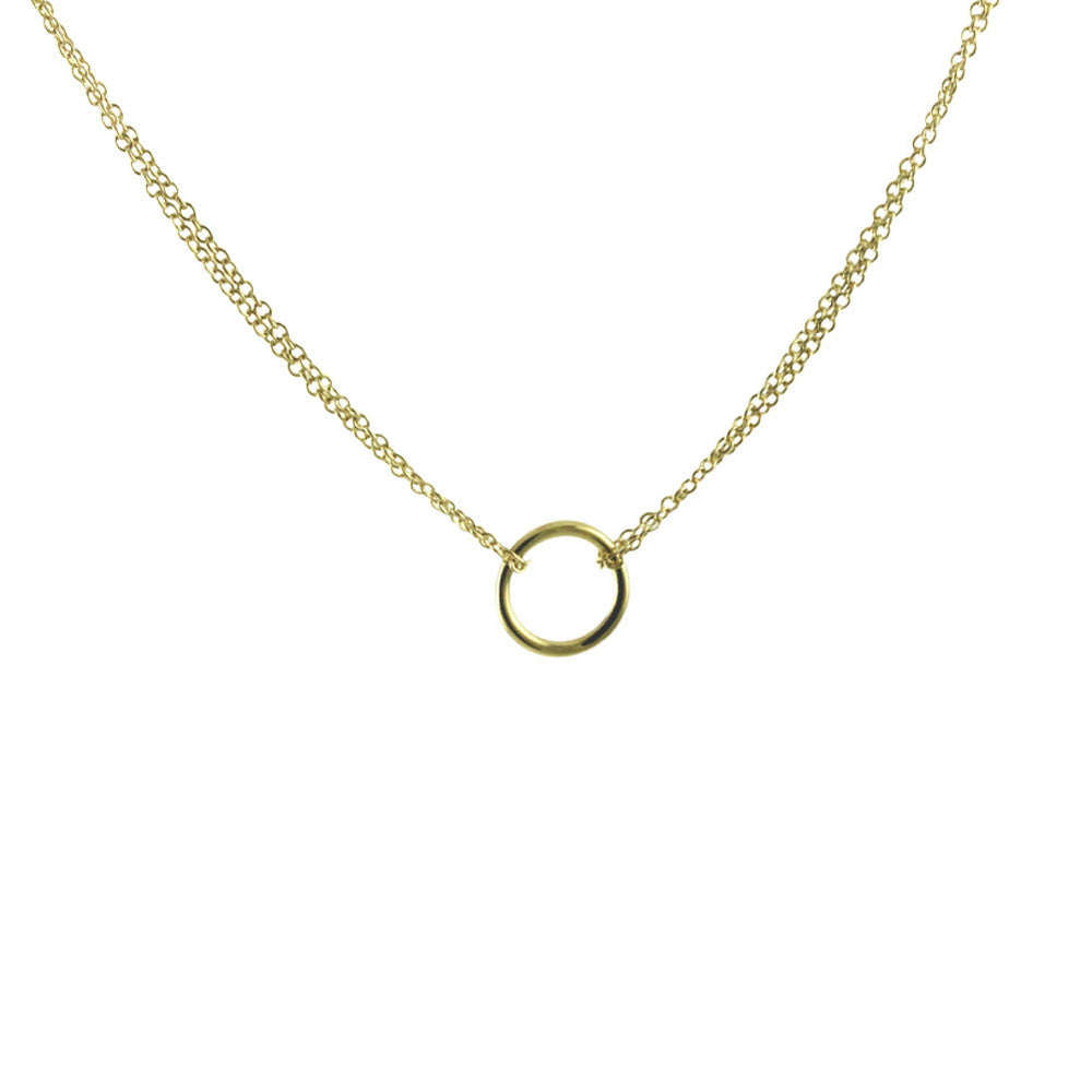 "Everlasting" Gold-Dipped Circle Pendant Necklace