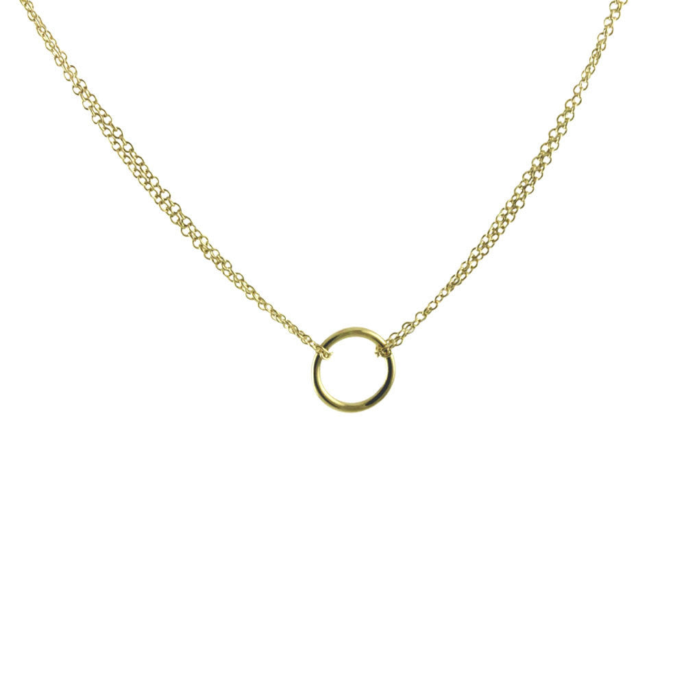 "Everlasting" Gold-Dipped Circle Pendant Necklace