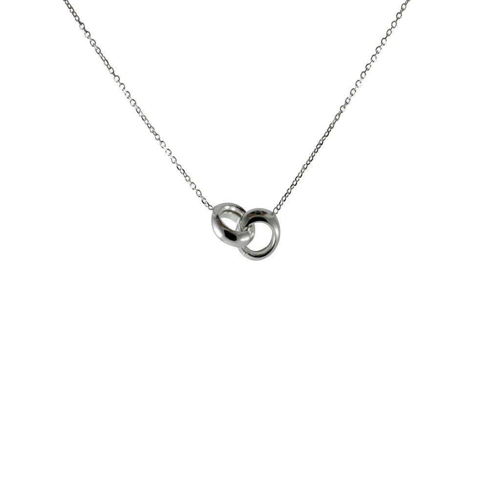 "Love Lockdown"Rose Gold-Dipped Interlocking Rings Necklace