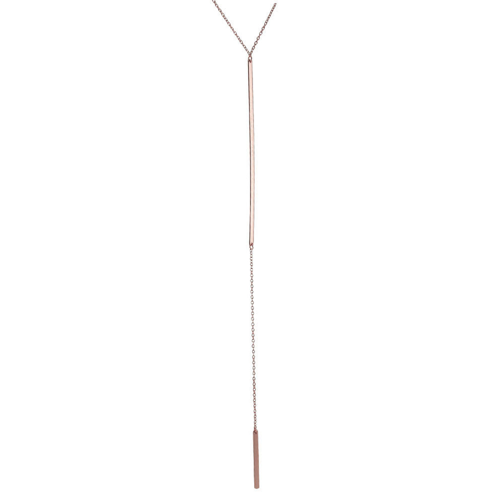 "Jump" Vertical Bar Drop Lariat Necklace 18 inch