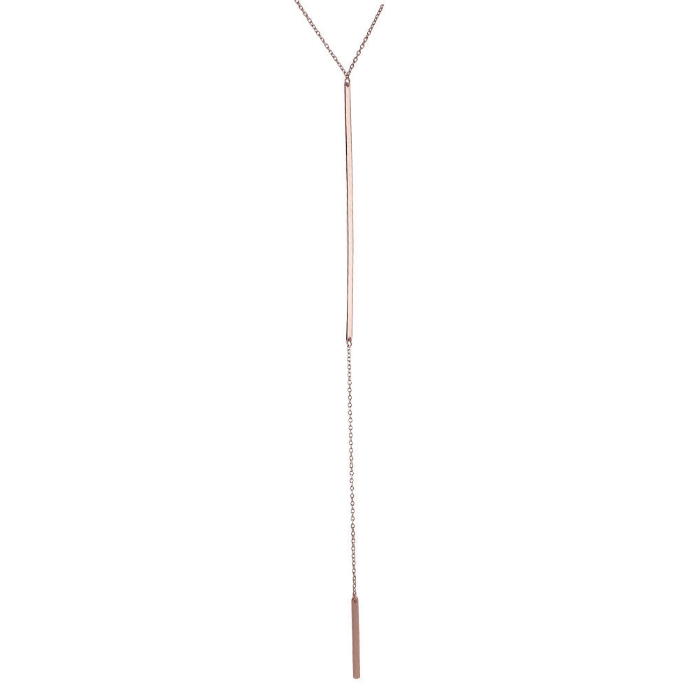 "Jump" Vertical Bar Drop Lariat Necklace 18 inch