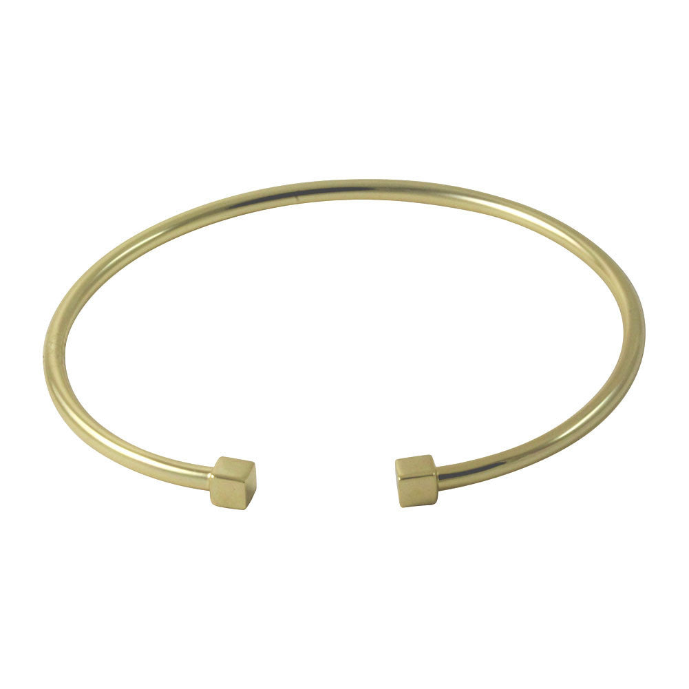 "QbK" Double Cube Cuff Bangle Gold-Dipped
