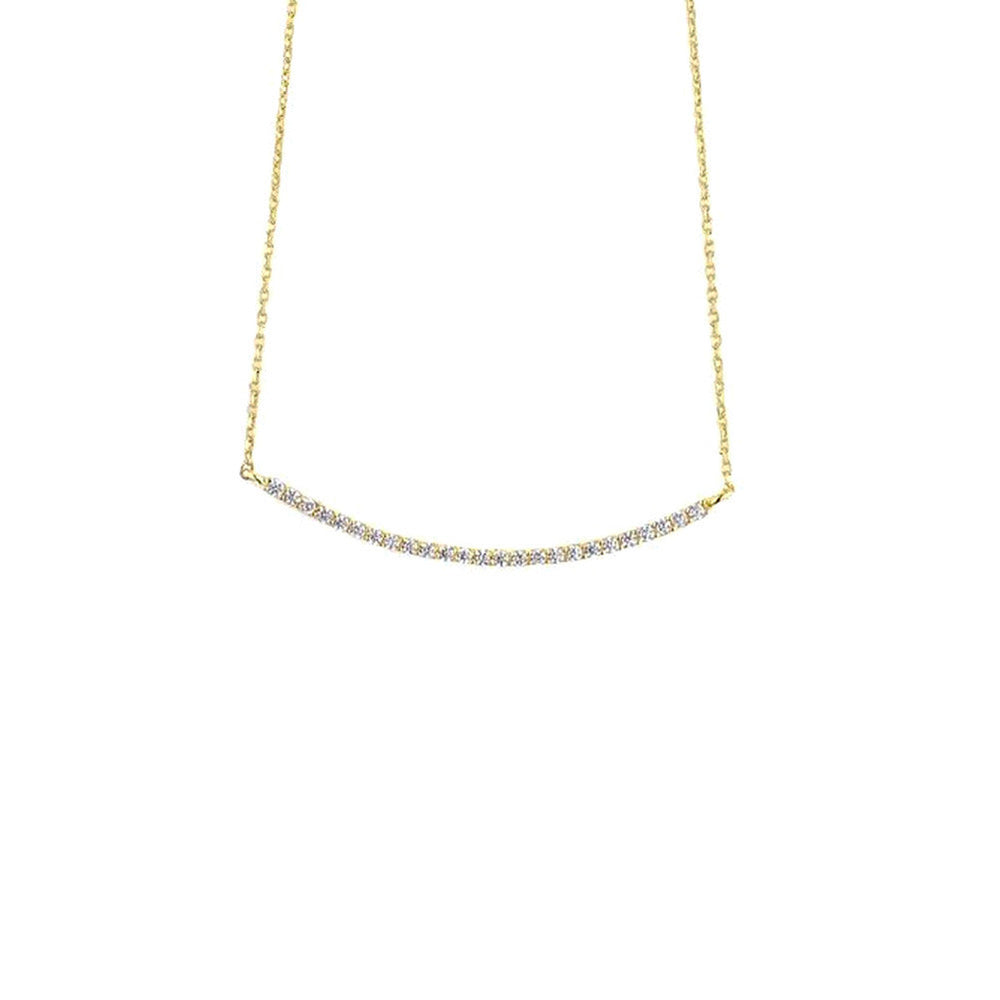 "Sparkle Bar" Cubic Zirconia Bar Pendant Necklace Sterling Silver