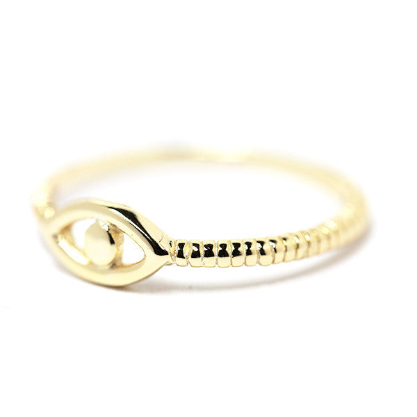 Gold-Dipped Evil Eye Ring